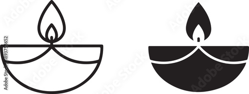 Two traditional oil lamps isolated on white background, illustration