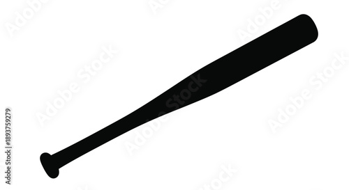 A silhouette of a classic wooden baseball bat against a white background