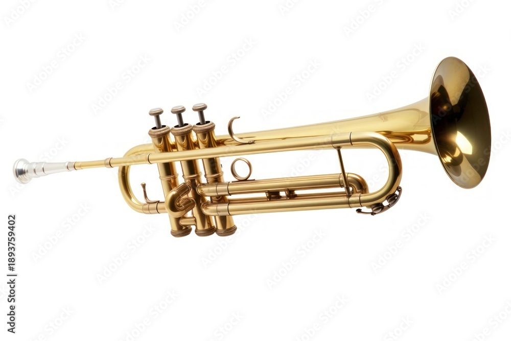 Obraz premium Trumpet horn white background performance.