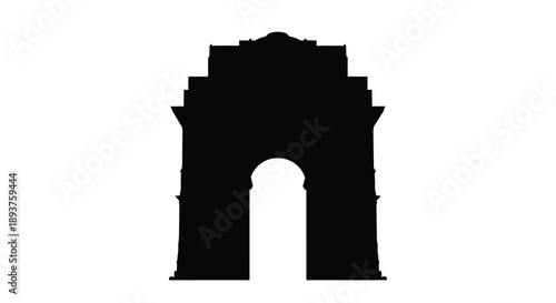 Black silhouette of india gate a war memorial in new delhi