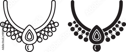 Traditional necklace designs isolated on white background, illustration