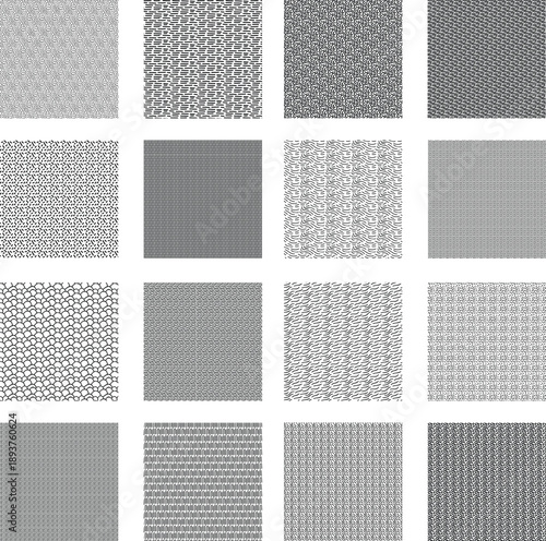 Abstract Black and White Seamless Pattern Texture Collection
Minimalist Monochrome Geometric Seamless Texture Set
Modern Abstract Seamless Pattern Grid for Design and Architecture