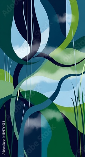 Abstract Nature Inspired Artwork Design.