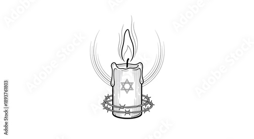 Hanukkah candle with star of David.