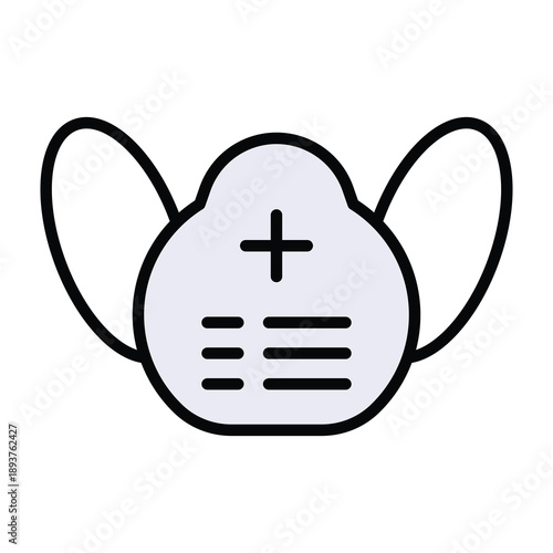 Medical Mask Icon, Medical And Healthcare Related Lineal Colour Style Vector Icon.