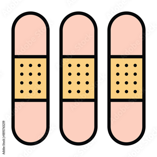 Sunny Plast Skin Wound Medical Related Icon, Medical And Healthcare Related Lineal Colour Style Vector Icon.