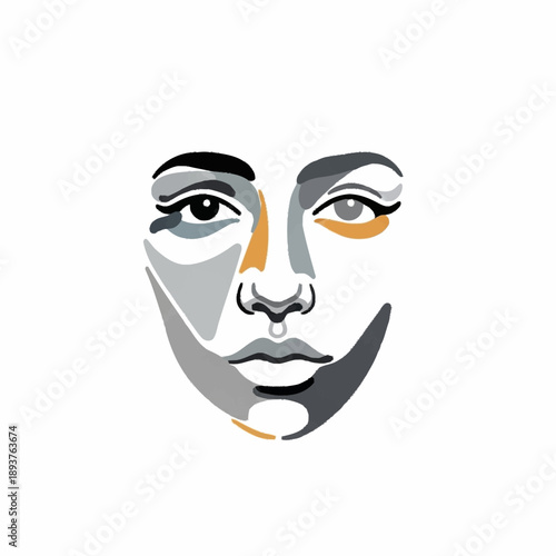 Abstract Face Portrait Graphic Design.