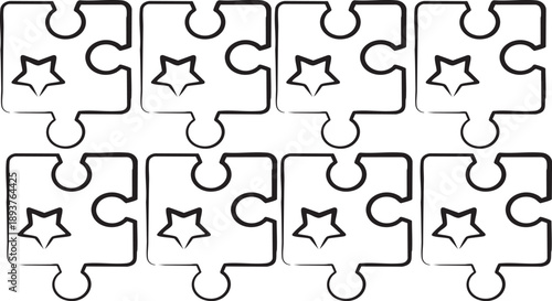 Icon Baby Puzzel. related to Kindergarten symbol. hand drawn style. design editable