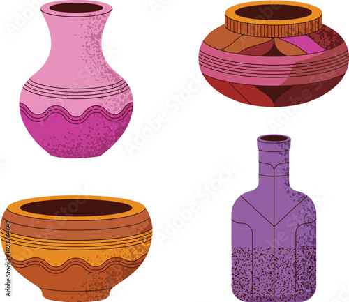Decorative Vases, rounded brown vase, artistic ceramic design, textured patterns, elegant vases