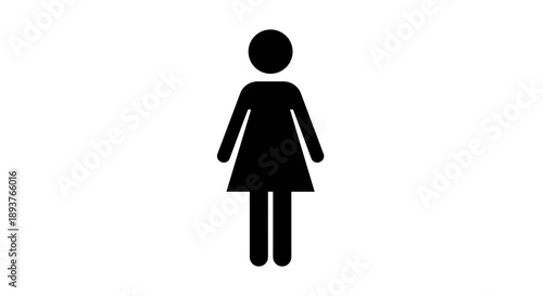 Female Woman Icon Silhouette – Simple Black Gender Symbol Vector