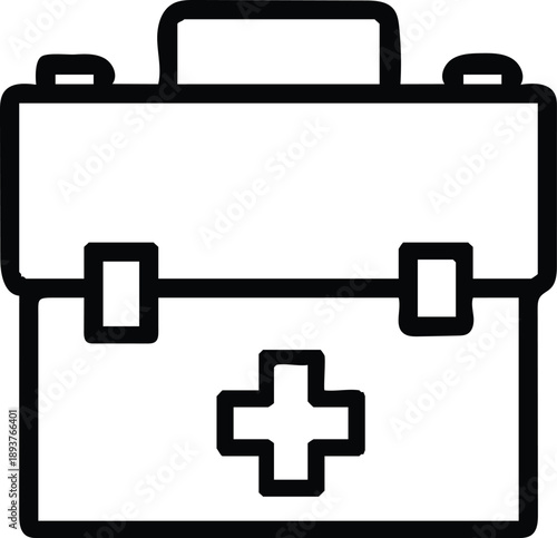 First aid kit icon with medical cross symbol for healthcare and emergency use