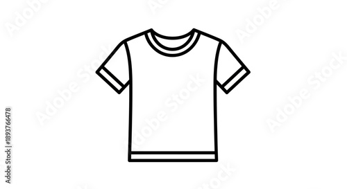 Plain T-Shirt Icon Outline Vector – Minimalist Black Line Tee Design