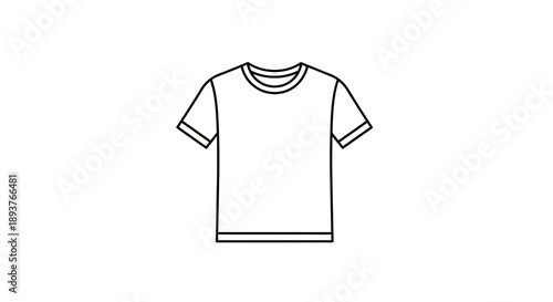 Plain T-Shirt Icon Outline Vector – Minimalist Black Line Tee Design