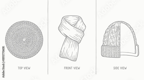 Scarf and Hat Design, Creative Drawing, Modern Style, Artistic Viewpoint