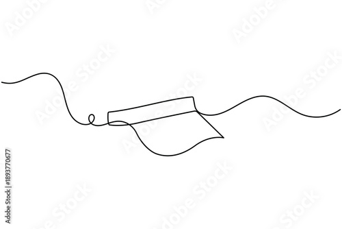 Sun visor hat continuous one line art drawing for summer fashion and minimal sports headwear branding