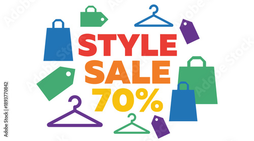 70% Off Fashion Items at Local Boutique in Colorful Environment