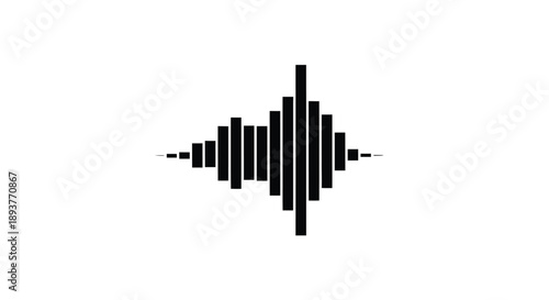 A simple black waveform graphic isolated on a white background