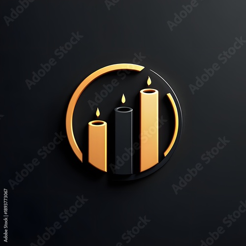 Gold coin growth graph icon for business and finance success