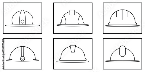 Helmet icons set. Helmet sign and symbol. Construction helmet icon. Safety helmet eps 10