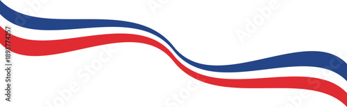 Dynamic Flowing Red White and Blue Wavy Stripes Vector Graphic Element