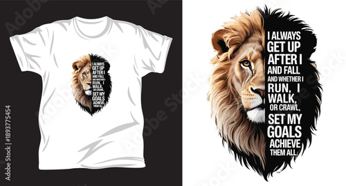 Lion graphic vector T shirt design print.