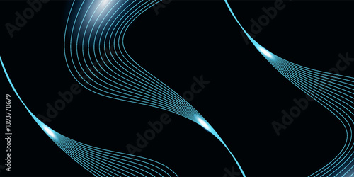 This illustration features flowing neon lines emitting a soft, captivating glow against a dark background. The abstract design creates a sense of movement and energy