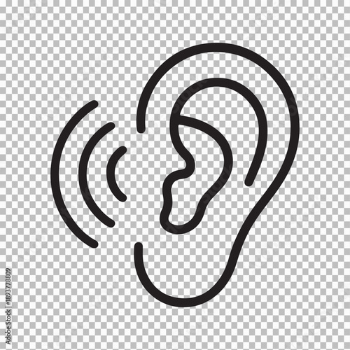 Hearing sound waves entering human ear