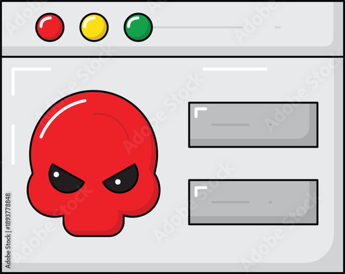 Malware Infected Server and Dangerous System illustration