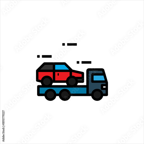 Car towing truck icon