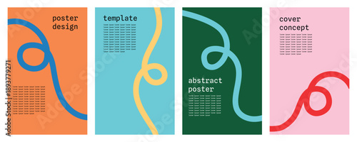 Abstract Minimalist Line Art Poster Set featuring Aesthetic Geometric Shapes and Fluid Organic Curves for Modern Home Decor, Contemporary Wall Art, and Stylish Interior Design