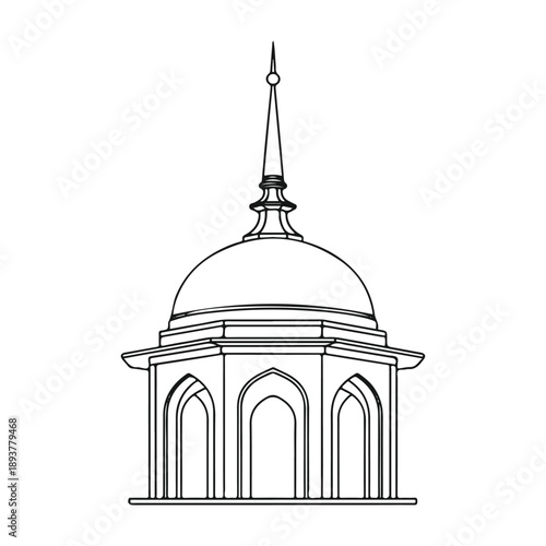 Illustrated dome structure with spire Vector