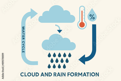 Cloud and Rain Formation A Visual Representation of the Water Cycle.
