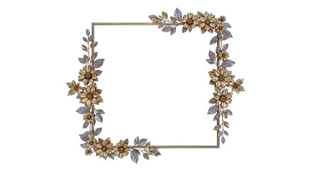 Golden Floral Square Frame