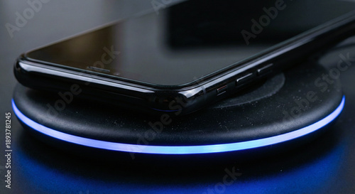 Tableau sur toile Smartphone Charging on Wireless Inductive Charger Pad