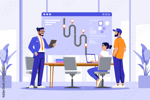 Business Growth & Entrepreneurship Planning Vector Illustration