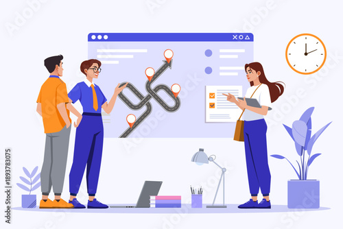 Business Growth & Entrepreneurship Planning Vector Illustration