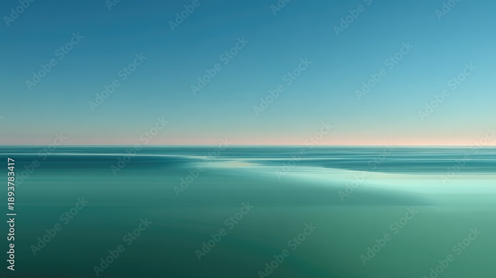 Obraz premium Tranquil Seascape with Soft Blue Tones and Gentle Horizon at Dusk