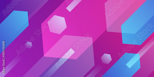 Abstract dynamic arrow shapes pattern background with colorful gradient purple and blue concept element design. Cool banner style.