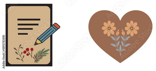 Handcrafted Romance:  A heart adorned with floral elegance and a note promising heartfelt sentiments, a perfect expression of care and thoughtfulness.