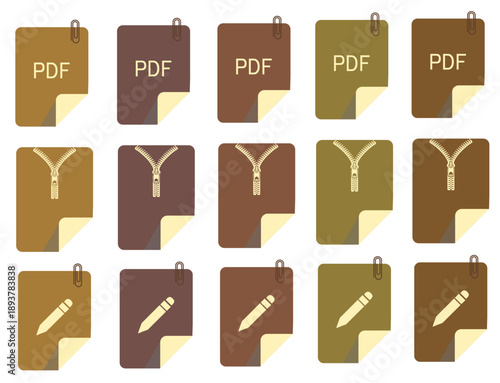 Digital Files: An assortment of file type icons are presented in a neat arrangement. They stand ready to serve as the cornerstones of your design.
