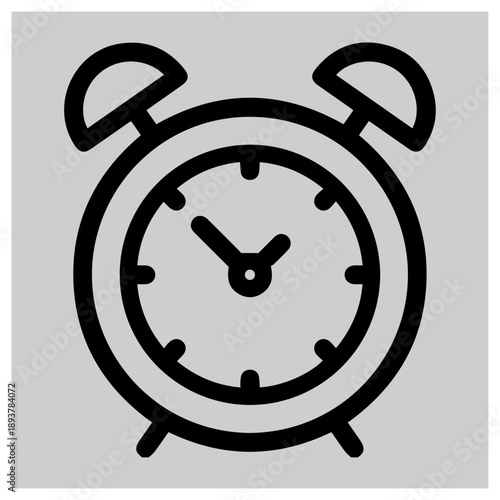 Classic alarm clock isolated on white background, Vector