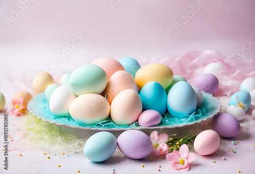 Easter pastel colorful eggs