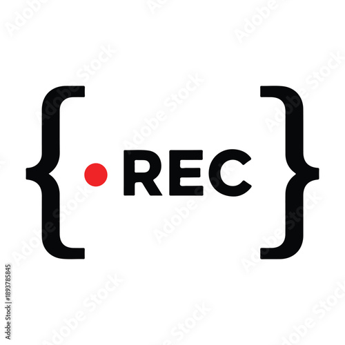 Minimalistic rec logo Vector