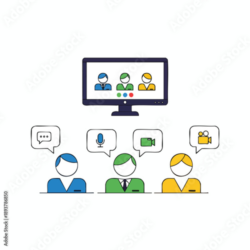 Colleagues Engaged in Virtual Meeting