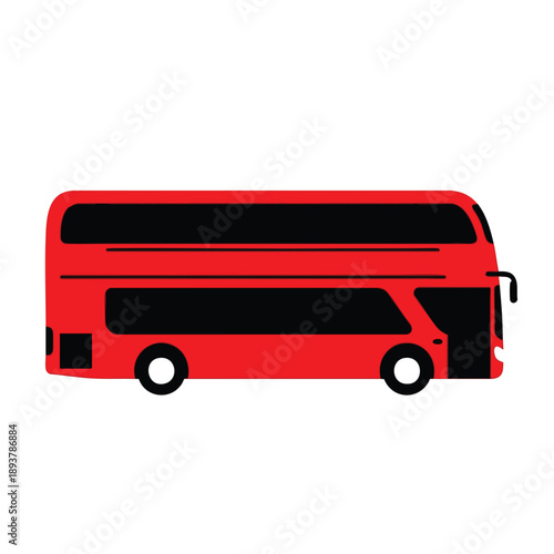 Red Double Decker Bus Silhouette