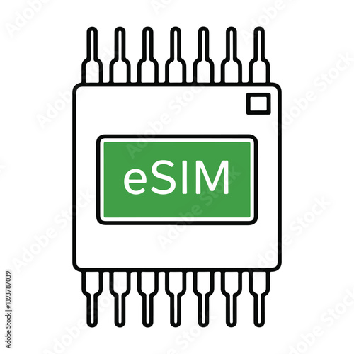 Esim technology card Vector