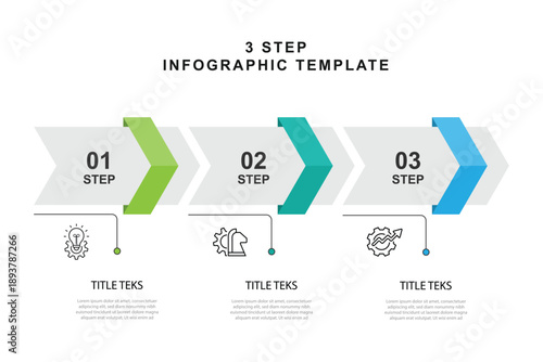 3 step design template infographic vector element 