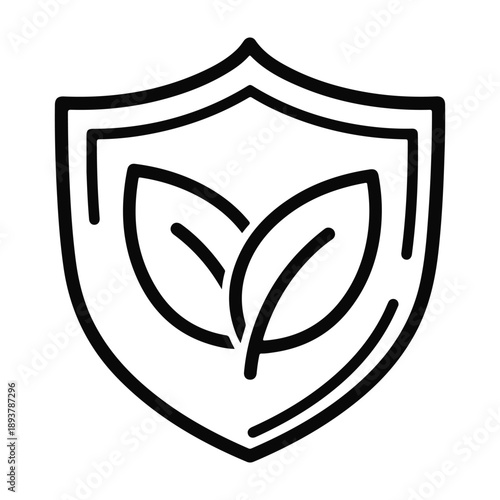 Shield with leaf symbol Vector