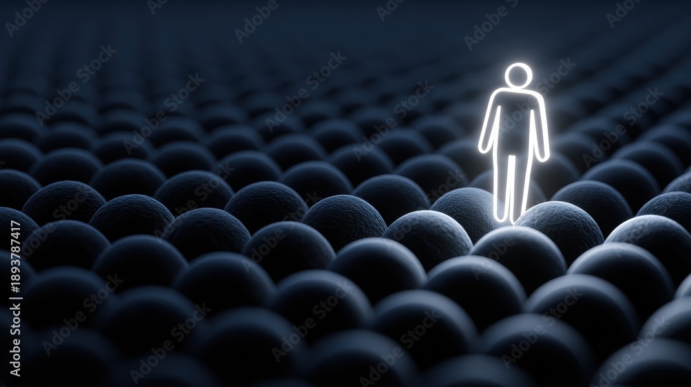 Fototapeta premium Stand Out from the Crowd: Individuality in a Sea of Conformity Concept