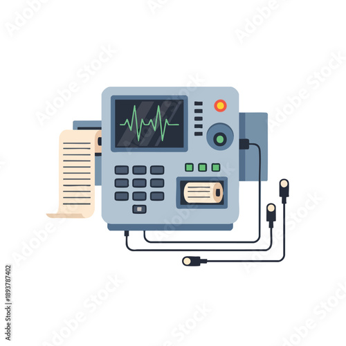 Medical Device with ECG Monitor and Printer